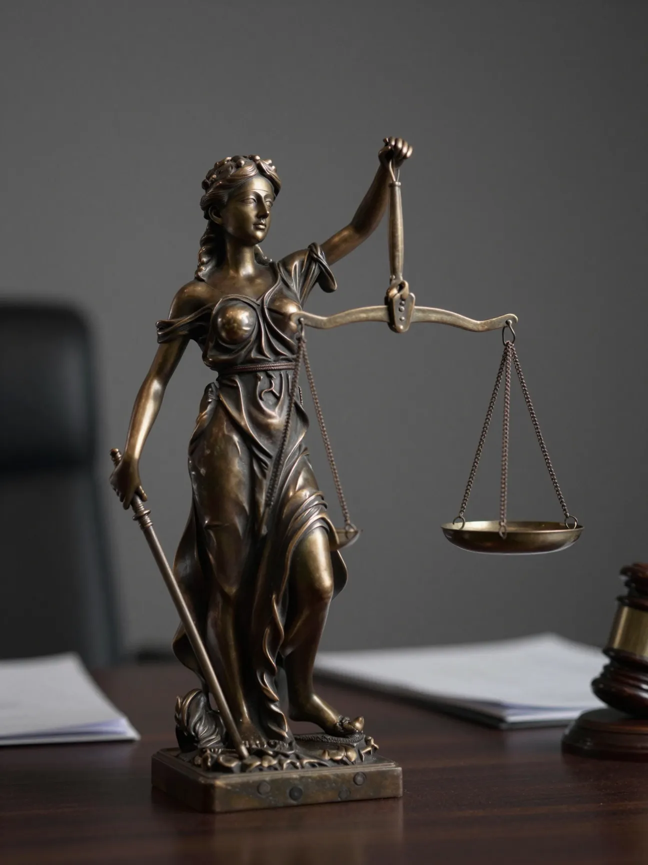 Scales of justice statue